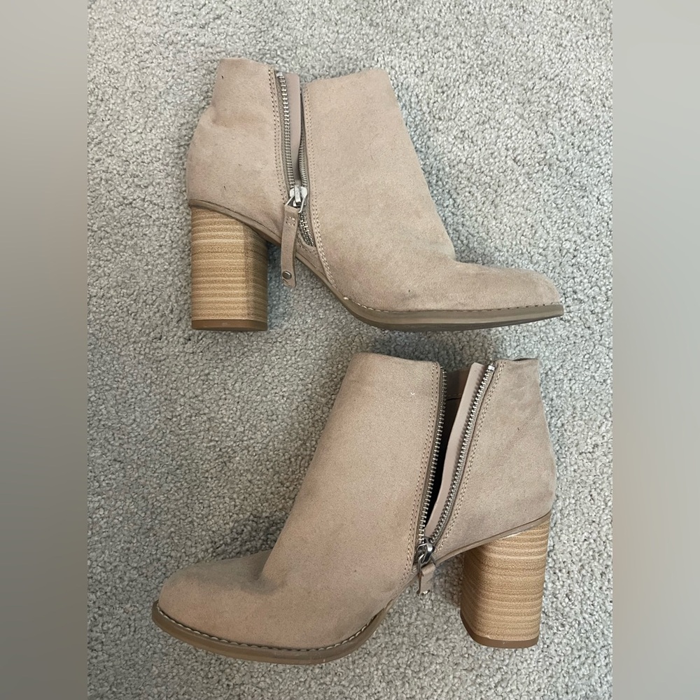 Target Tan Ankle Booties with Zipper